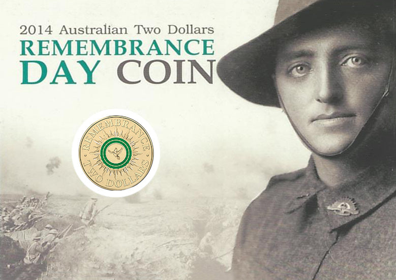 2014 $2 Remembrance Day Coloured Uncirculated Coin
