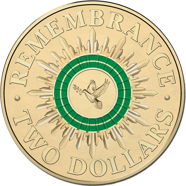 2014 $2 Remembrance Day Coloured Uncirculated Coin