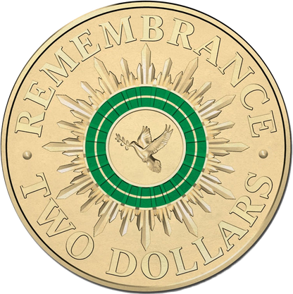 2014 $2 Remembrance Day Coloured Uncirculated Coin