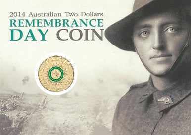 2014 $2 Remembrance Day Coloured Uncirculated Coin