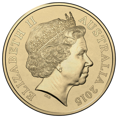 2015 $1 WWI War Heroes Red Poppy Coloured Uncirculated Coin