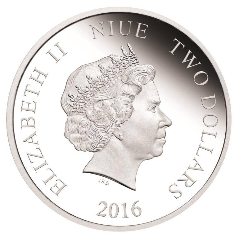 Niue 2016 $2 Ocean Predators Mako Shark 1oz Silver Coloured Proof Coin