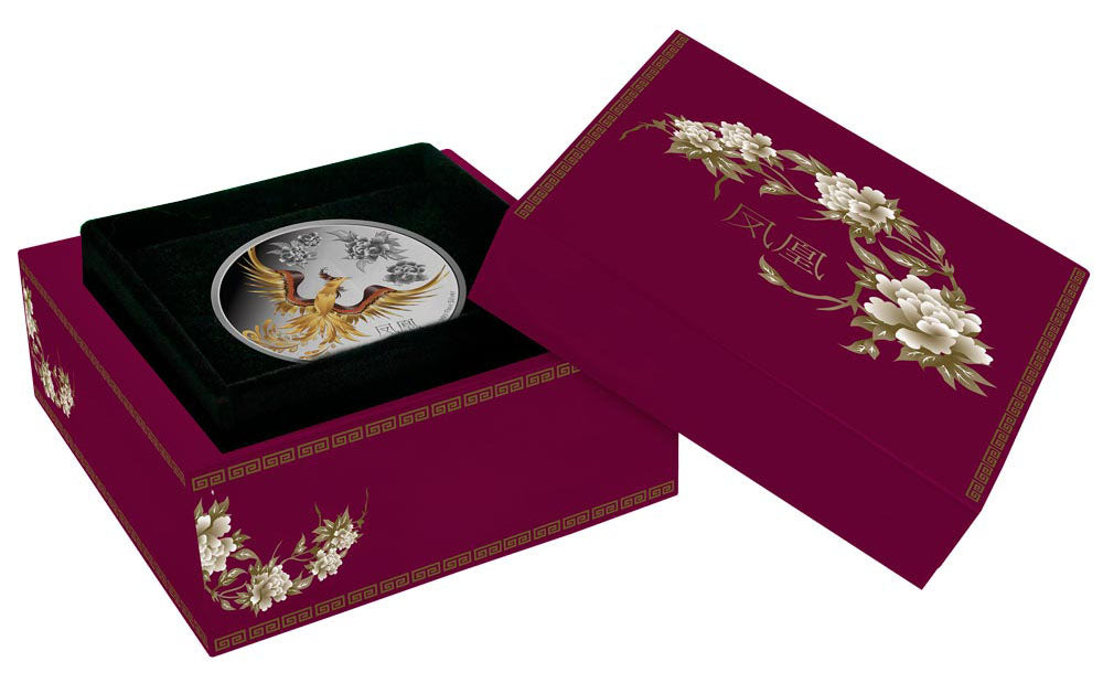 Niue 2015 $2 Feng Shui Phoenix 1oz Silver Coloured Proof Coin