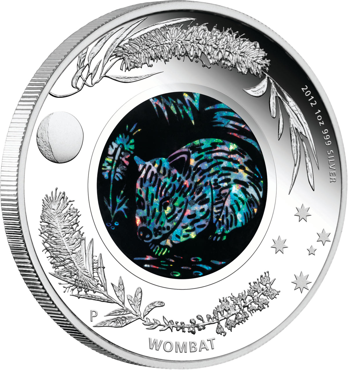 2012 $1 Australian Opal The Wombat 1oz Silver Proof Coin