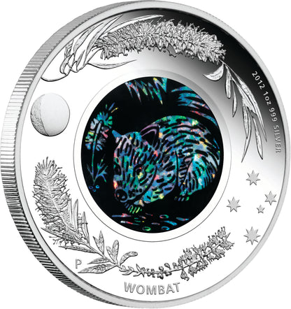 2012 $1 Australian Opal The Wombat 1oz Silver Proof Coin