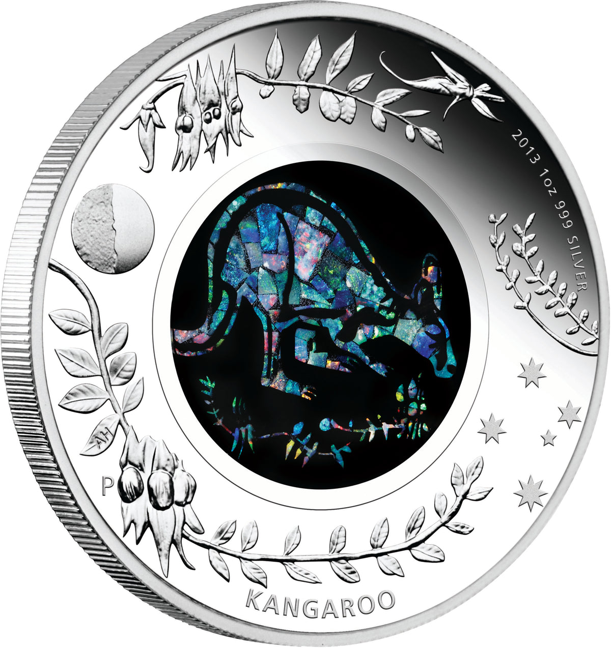 2013 $1 Australian Opal The Kangaroo 1oz Silver Proof Coin