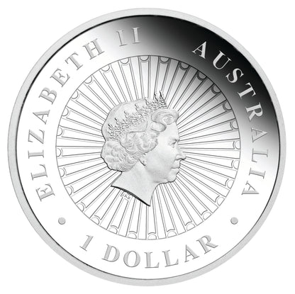 2013 $1 Australian Opal The Kangaroo 1oz Silver Proof Coin