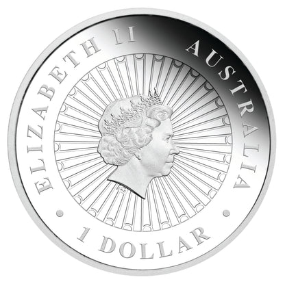 2014 $1 Australian Opal The Masked Owl 1oz Silver Proof Coin