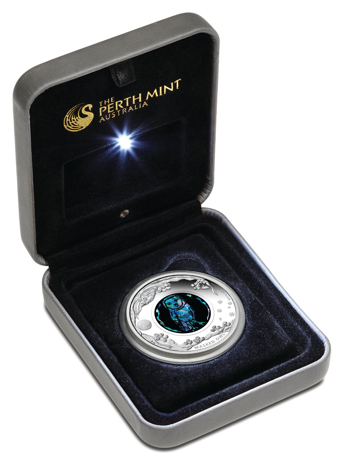 2014 $1 Australian Opal The Masked Owl 1oz Silver Proof Coin