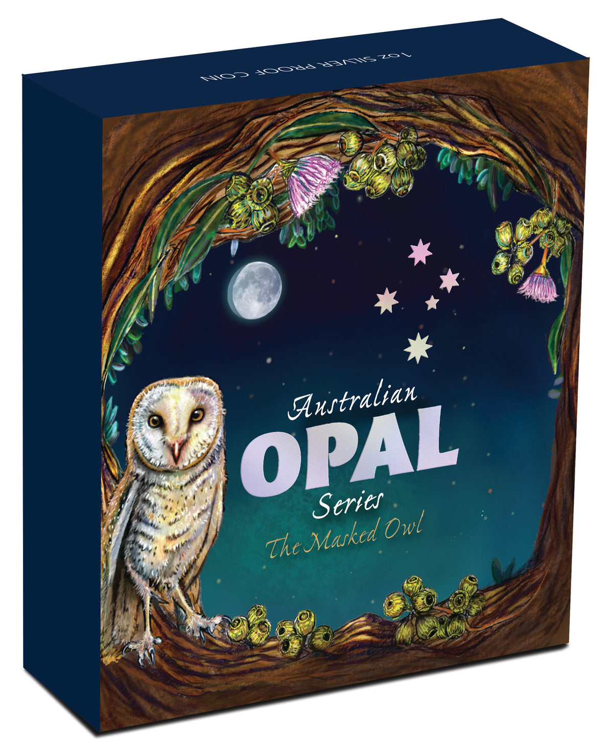 2014 $1 Australian Opal The Masked Owl 1oz Silver Proof Coin