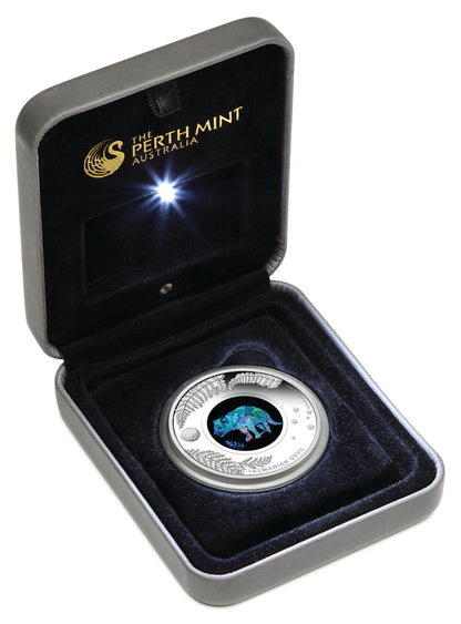 2014 $1 Australian Opal The Tasmanian Devil 1oz Silver Proof Coin
