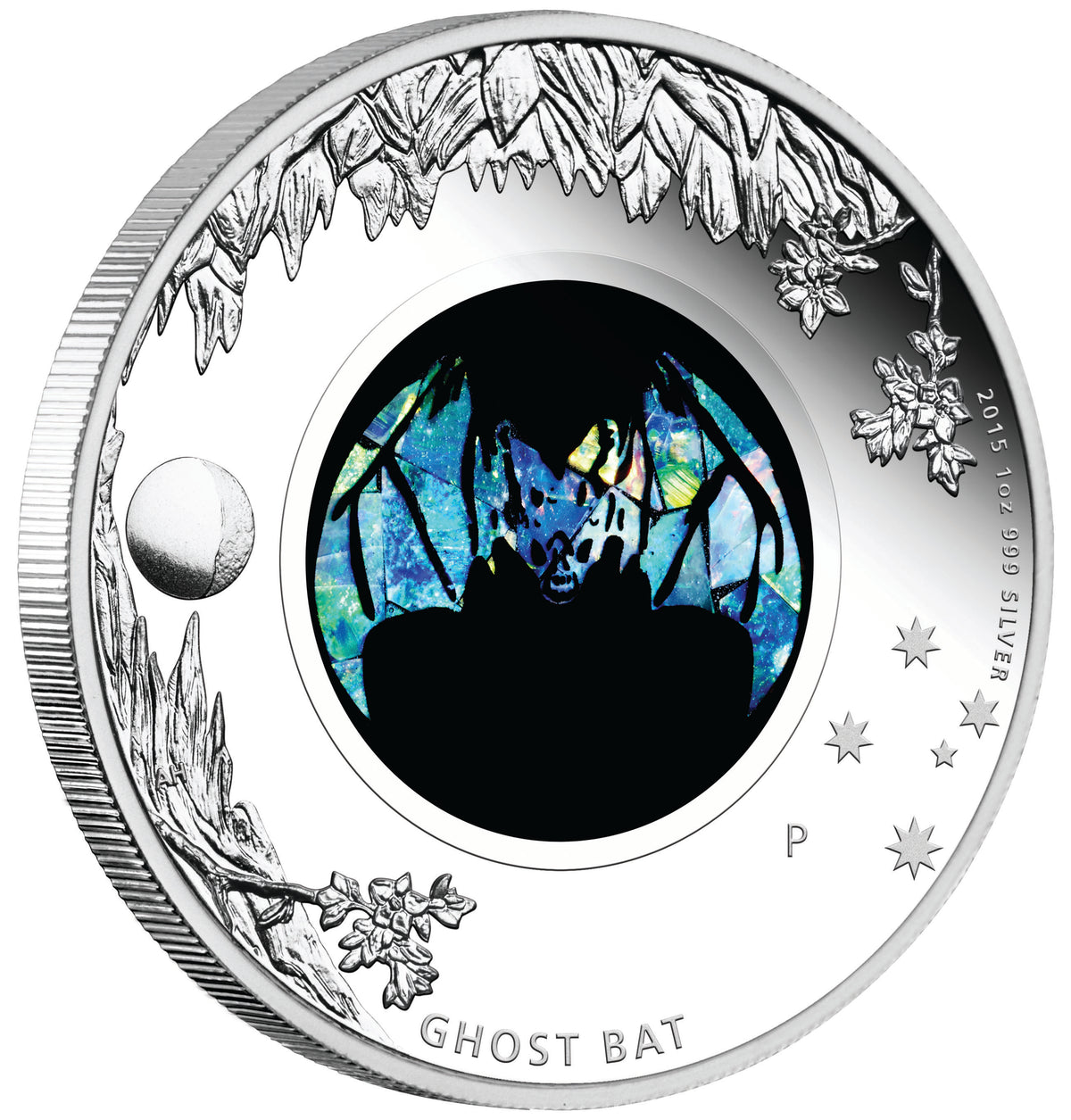 2015 $1 Australian Opal The Ghost Bat 1oz Silver Proof Coin