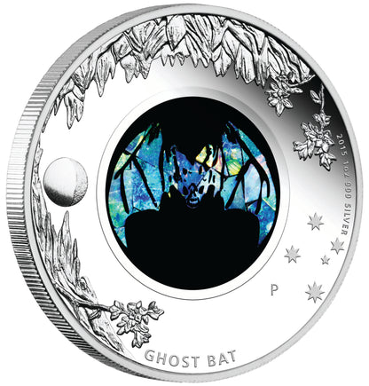 2015 $1 Australian Opal The Ghost Bat 1oz Silver Proof Coin