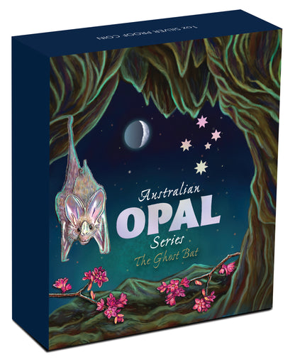 2015 $1 Australian Opal The Ghost Bat 1oz Silver Proof Coin