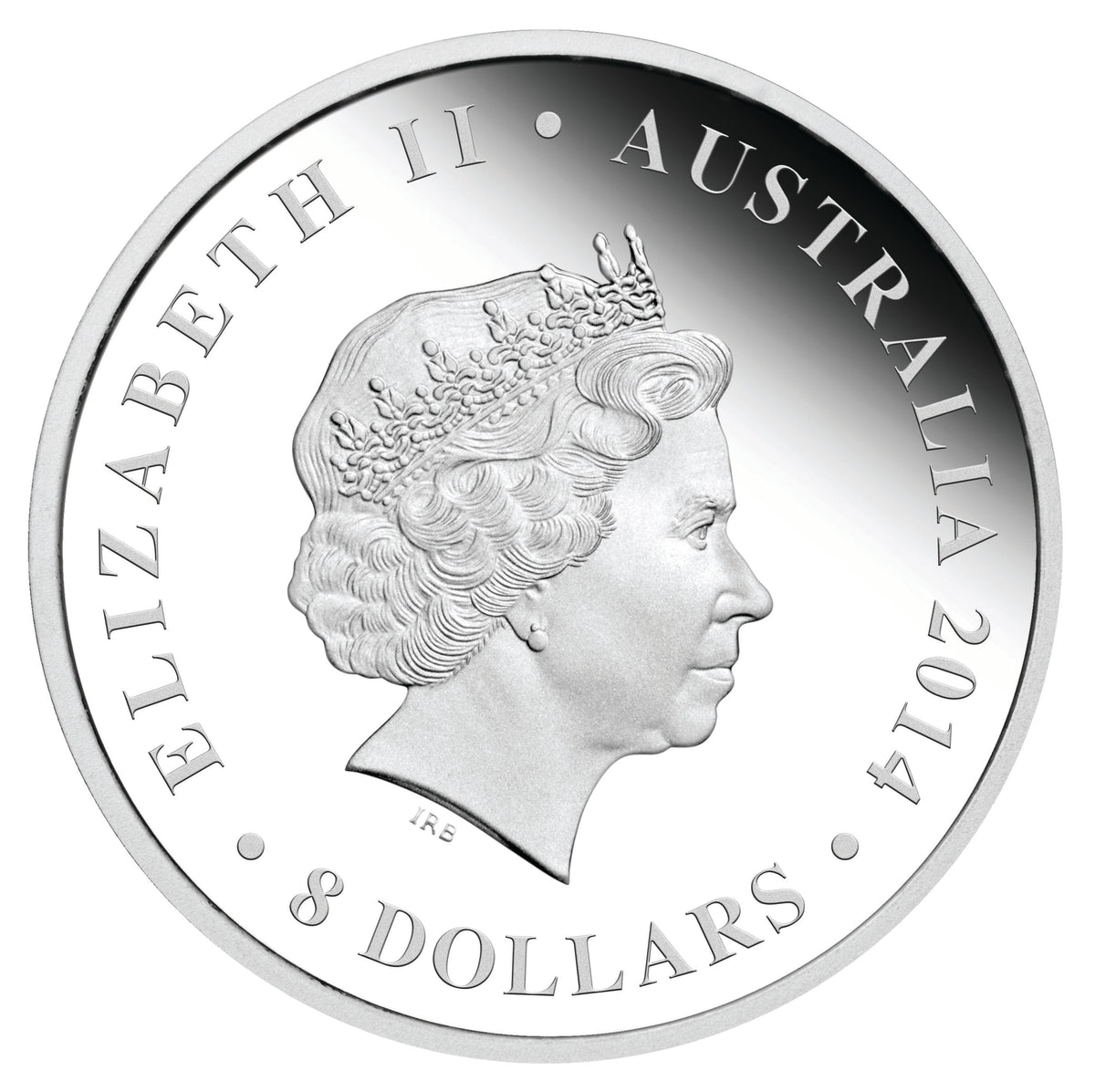 2014 $8 The Land Down Under Great Barrier Reef 5oz Silver Coloured Proof Coin