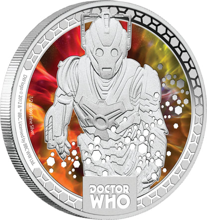 Niue 2014 $1 Doctor Who Cyberman 1/2oz Silver Coloured Proof Coin