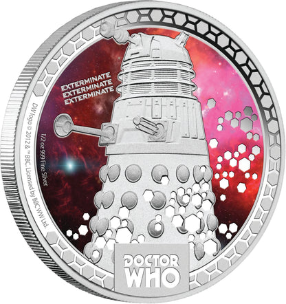 Niue 2014 $1 Doctor Who Daleks 1/2oz Silver Coloured Proof Coin