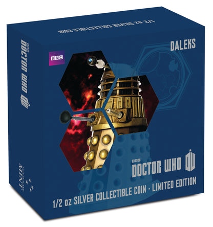 Niue 2014 $1 Doctor Who Daleks 1/2oz Silver Coloured Proof Coin