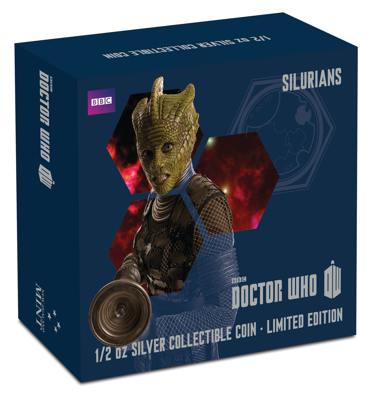 Niue 2014 $1 Doctor Who Silurians 1/2oz Silver Coloured Proof Coin