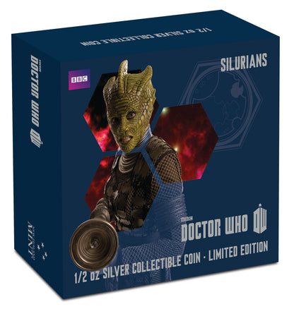 Niue 2014 $1 Doctor Who Silurians 1/2oz Silver Coloured Proof Coin