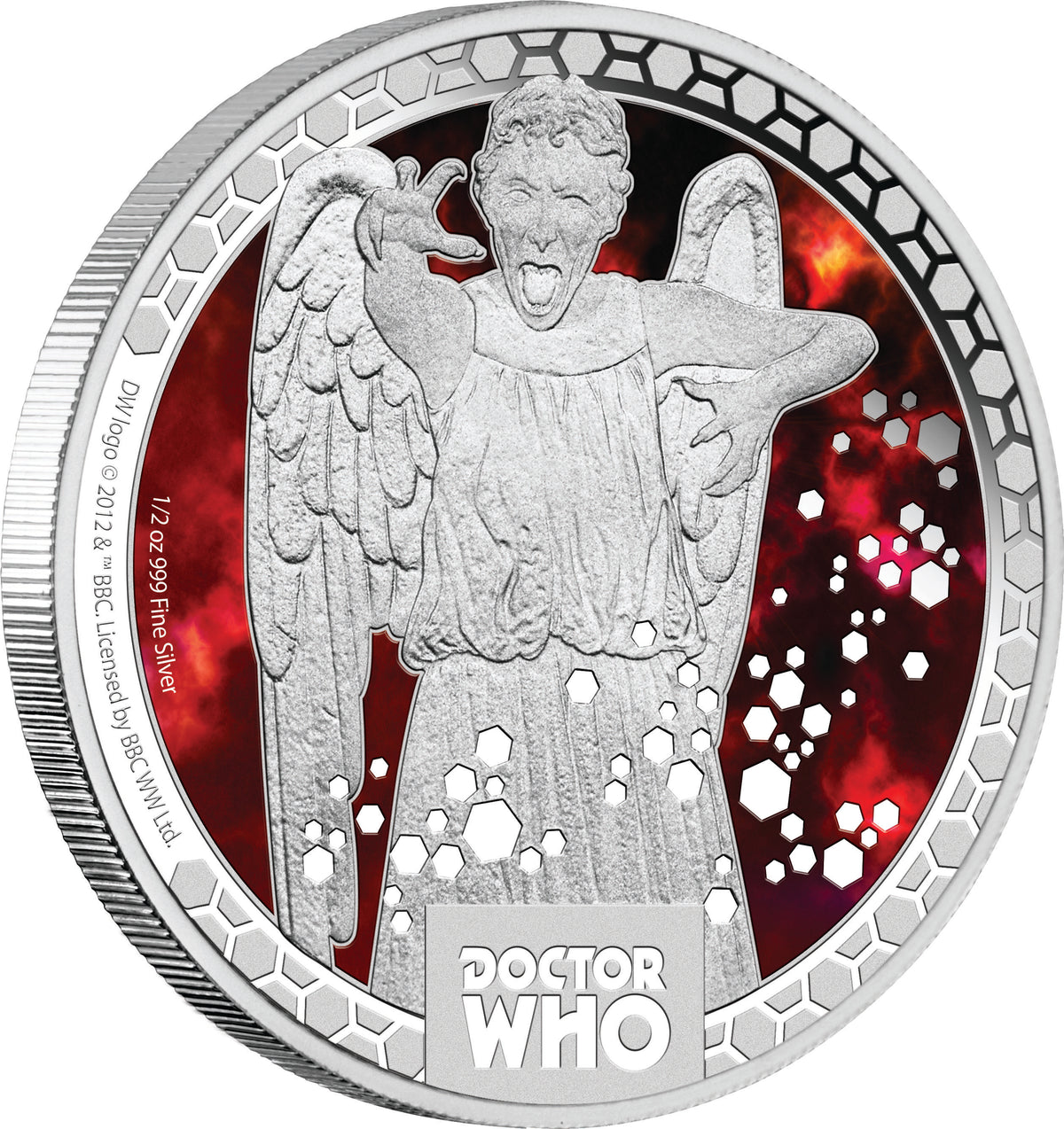 Niue 2014 $1 Doctor Who Weeping Angels 1/2oz Silver Coloured Proof Coin