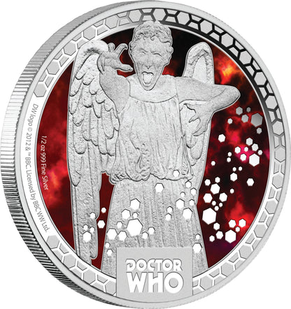 Niue 2014 $1 Doctor Who Weeping Angels 1/2oz Silver Coloured Proof Coin