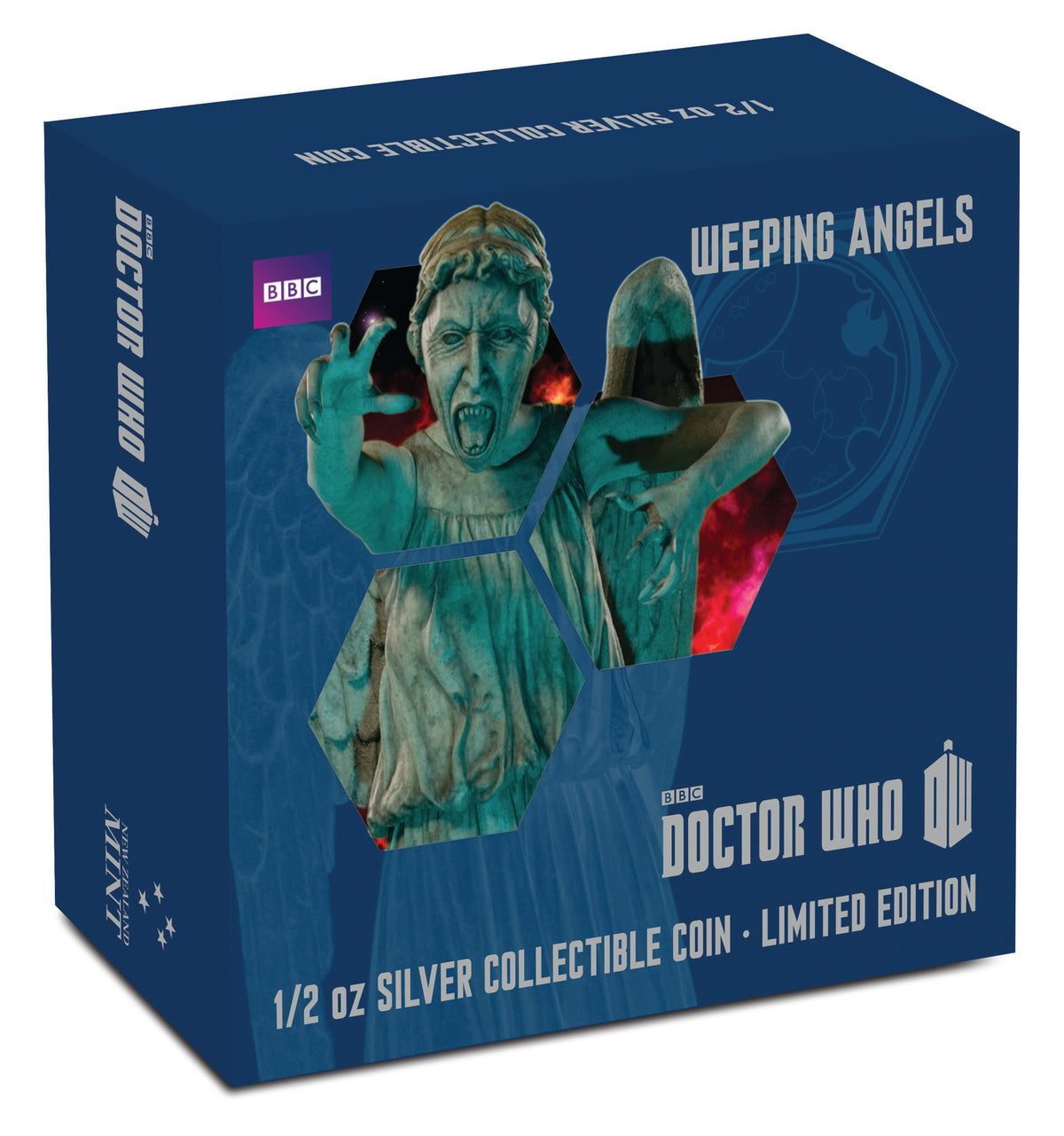Niue 2014 $1 Doctor Who Weeping Angels 1/2oz Silver Coloured Proof Coin