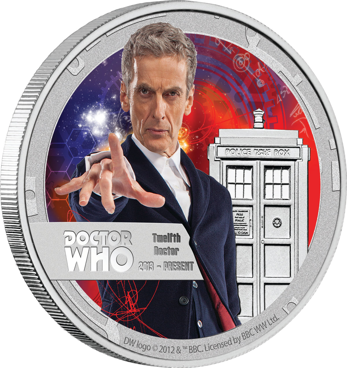 Niue 2015 $1 Doctor Who Twelfth Doctor 1/2oz Silver Coloured Proof Coin