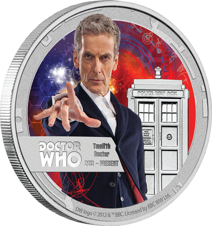 Niue 2015 $1 Doctor Who Twelfth Doctor 1/2oz Silver Coloured Proof Coin