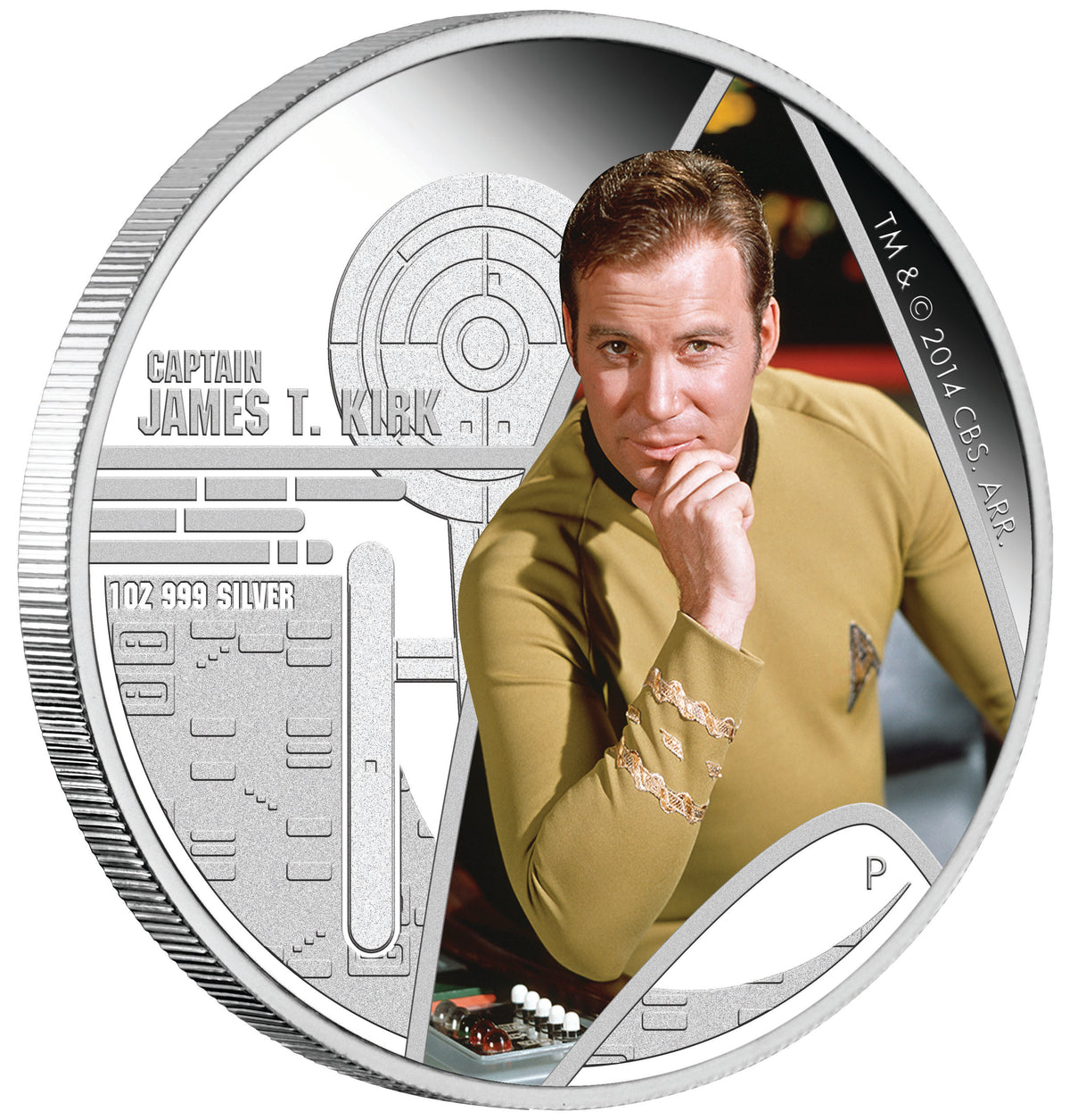 Tuvalu 2015 $1 Star Trek Captain James T. Kirk and USS Enterprise NCC-1701 1oz Silver Coloured Proof 2 Coin Set