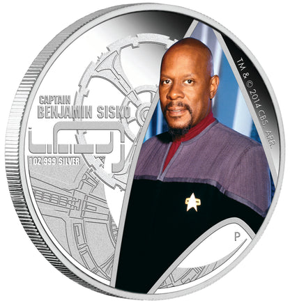 Tuvalu 2015 $1 Star Trek Captain Benjamin Sisko and Deep Space Nine 1oz Silver Coloured Proof 2 Coin Set