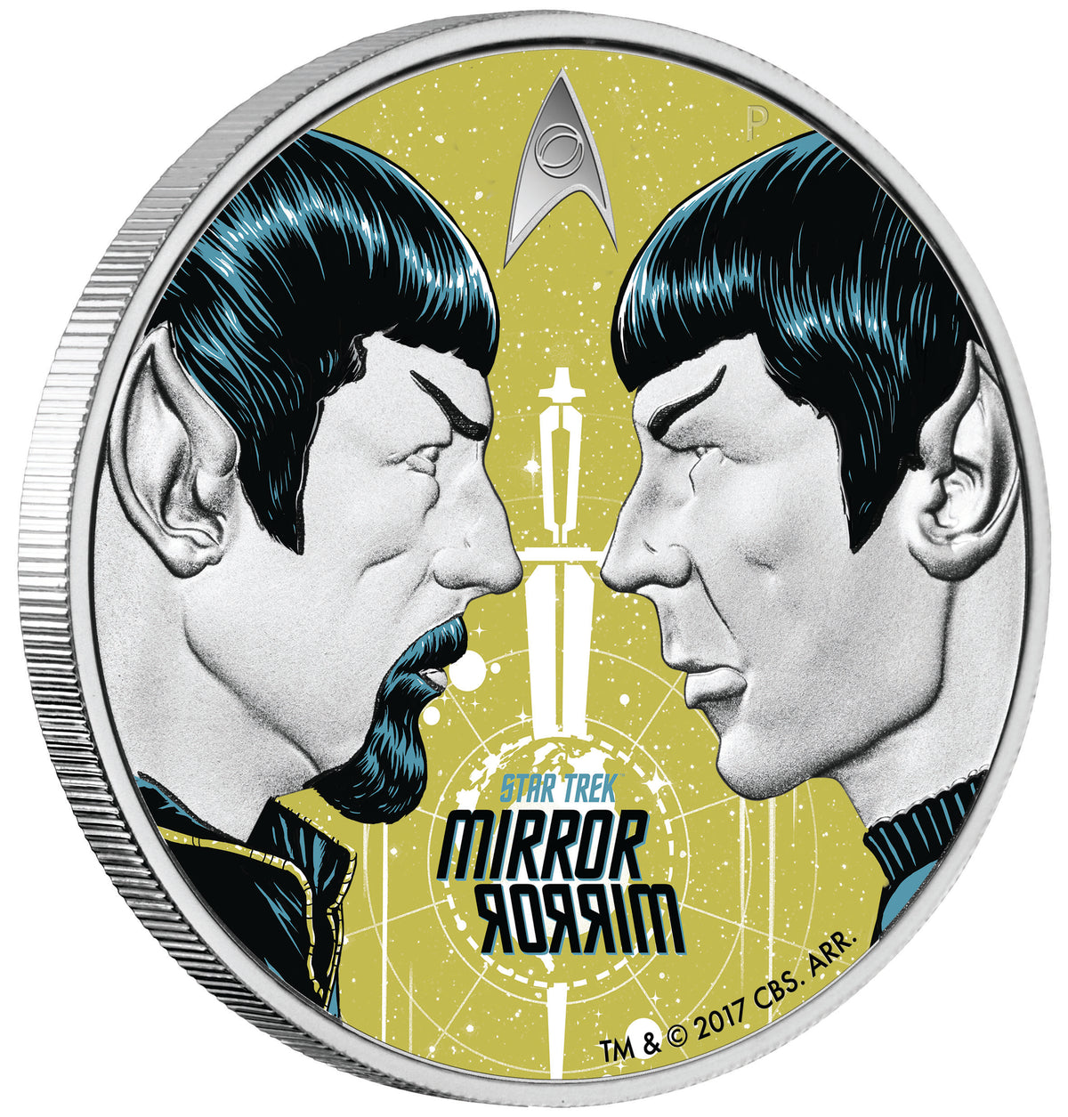 Tuvalu 2017 $1 Star Trek Mirror Mirror 1oz Silver Coloured Proof Coin