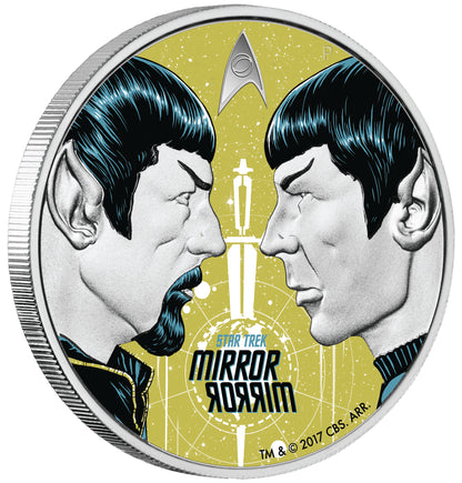 Tuvalu 2017 $1 Star Trek Mirror Mirror 1oz Silver Coloured Proof Coin