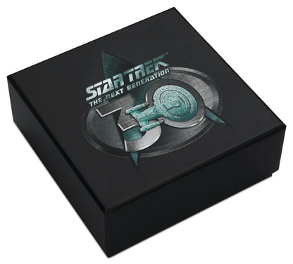 Tuvalu 2017 $2 Star Trek The Next Generation 30th Anniversary Worf 2oz Silver Antiqued Coin