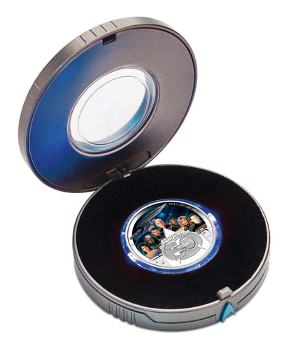 Tuvalu 2017 $2 Star Trek The Next Generation 30th Anniversary USS Enterprise NCC-1701-D Crew 2oz Silver Coloured Proof Coin