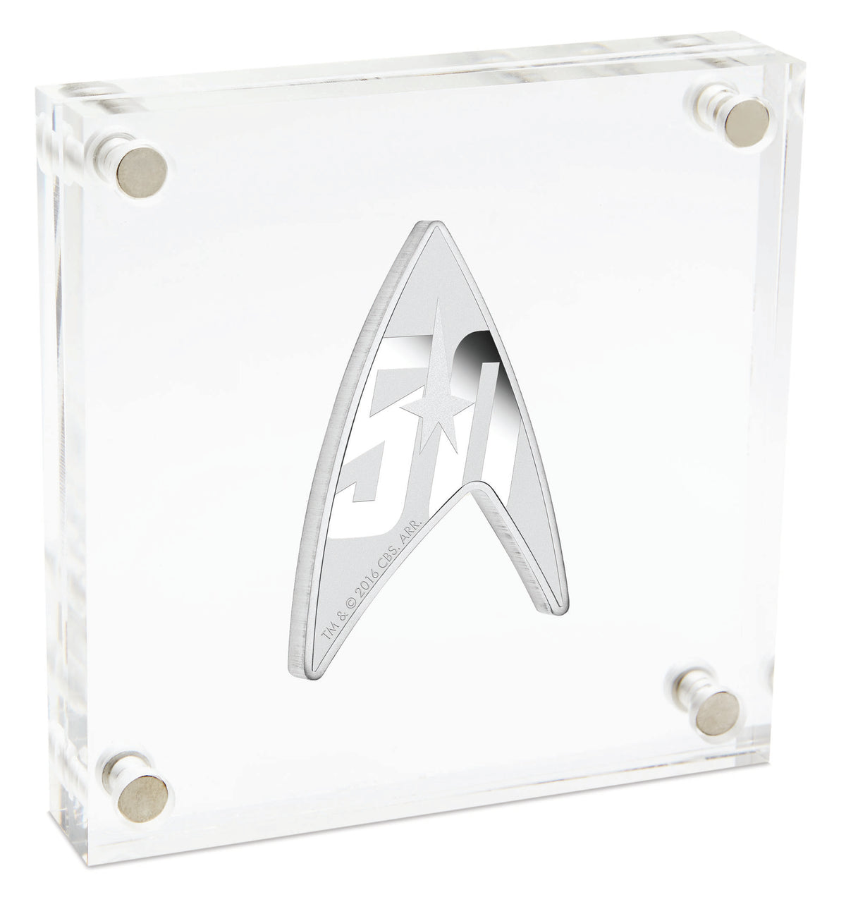 Tuvalu 2016 $1 Star Trek 50th Anniversary Delta 1oz Silver Shaped Coin
