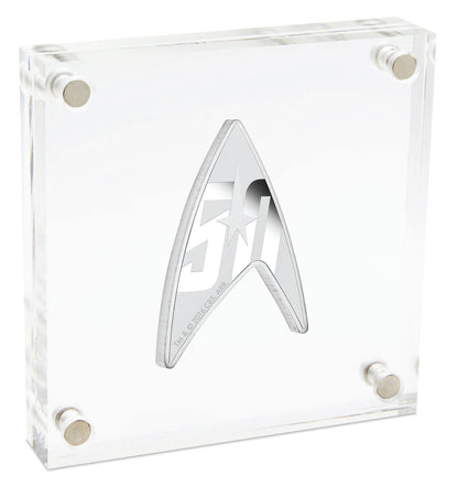 Tuvalu 2016 $1 Star Trek 50th Anniversary Delta 1oz Silver Shaped Coin