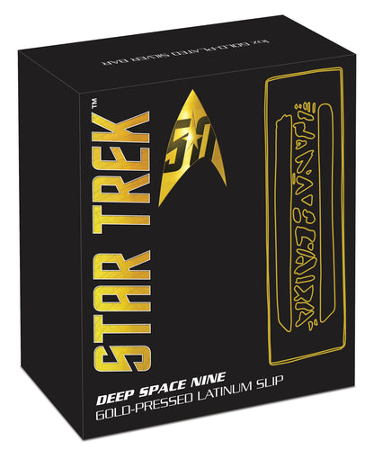 2016 Star Trek 50th Anniversary Deep Space Nine Latinum Slip 1oz Silver Gold Plated Bar