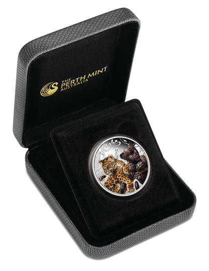 Tuvalu 2016 50c Cubs Jaguar 1/2oz Silver Coloured Proof Coin