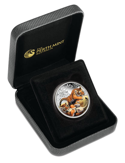 Tuvalu 2016 50c Cubs Tiger 1/2oz Silver Coloured Proof Coin