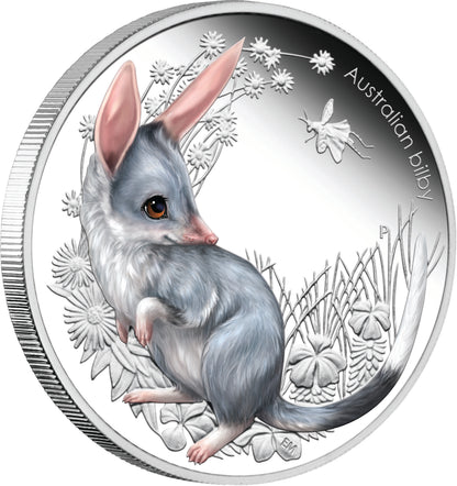 2011 50c Australian Bush Babies Bilby 1/2oz Silver Coloured Proof Coin