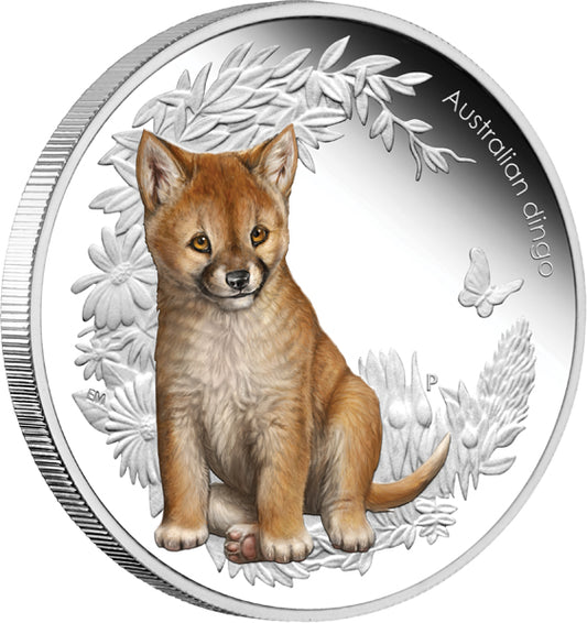 2011 50c Australian Bush Babies Dingo 1/2oz Silver Coloured Proof Coin