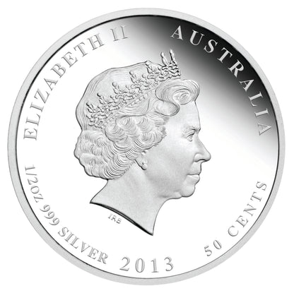 2013 50c Australian Bush Babies II Possum 1/2oz Silver Coloured Proof Coin