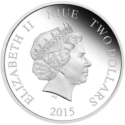 Niue 2015 $2 Endangered Species Mountain Gorilla 1oz Silver Proof Coin