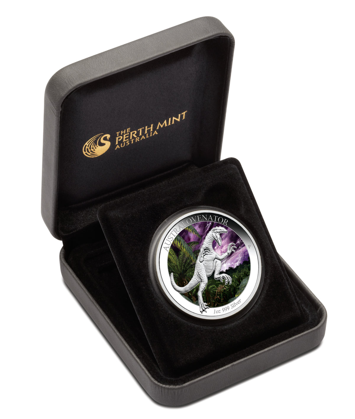 2014 $1 Australian Age of Dinosaurs Australovenator 1oz Silver Coloured Proof Coin