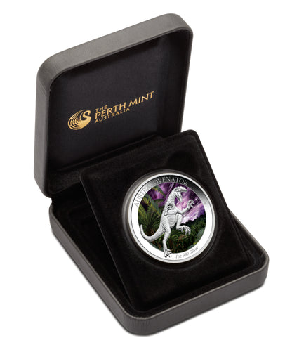 2014 $1 Australian Age of Dinosaurs Australovenator 1oz Silver Coloured Proof Coin