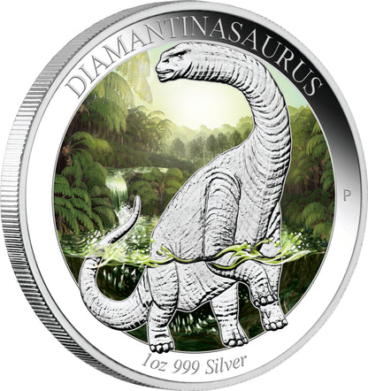 2015 $1 Australian Age of Dinosaurs Diamantinasaurus 1oz Silver Coloured Proof Coin