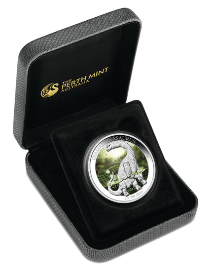 2015 $1 Australian Age of Dinosaurs Diamantinasaurus 1oz Silver Coloured Proof Coin