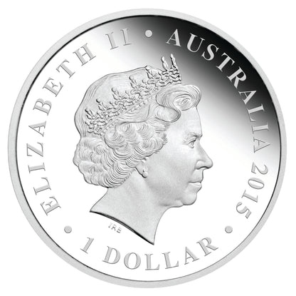 2015 $1 Australian Age of Dinosaurs Leaellynasaura 1oz Silver Coloured Proof Coin