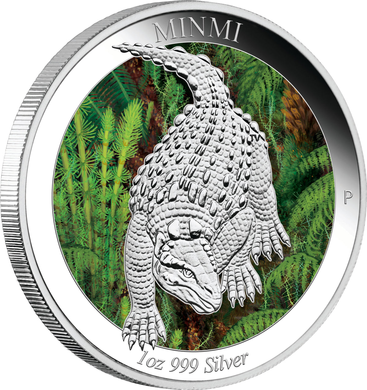 2015 $1 Australian Age of Dinosaurs Minmi 1oz Silver Coloured Proof Coin